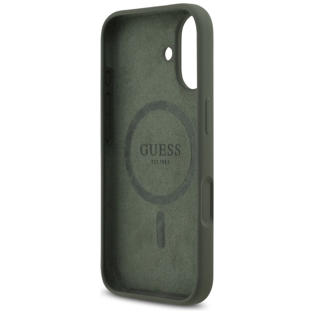 Etui Guess Silicone Triangle Logo MagSafe do iPhone 17 khaki